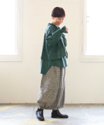 コットンウールグレンチェック　バルーンパンツ